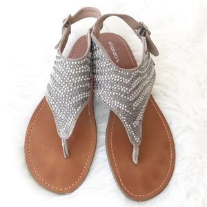 Beige Silver Jewel Sandals